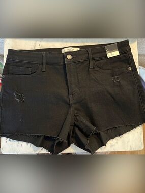 Abercrombie & Fitch Black Distressed Denim Jean Shorts